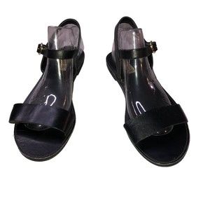 Steve Madden Black Leather Ankle Strap Sandals SZ 11.5 by measurement